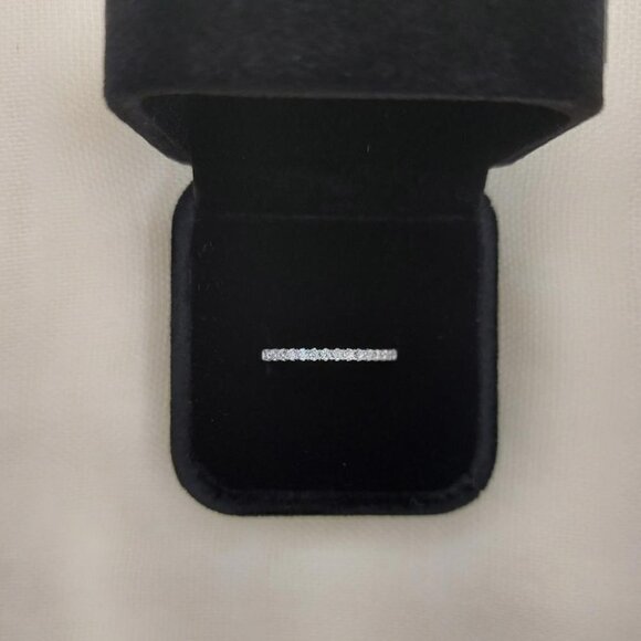 Genuine Moissanite 925 Sterling Silver Wedding Engagment Band Ring - Picture 3 of 11